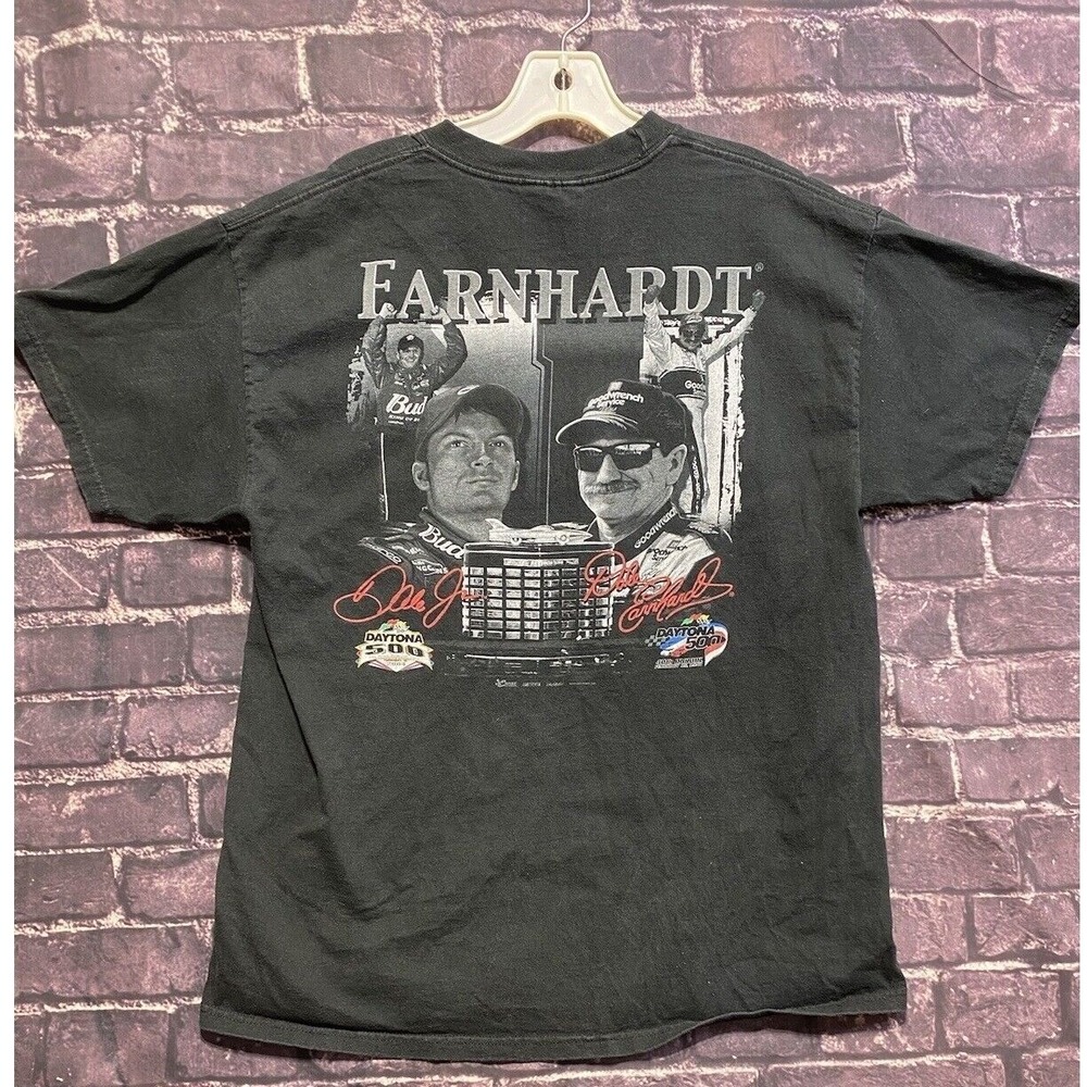 Vintage Chase Authentics Dale Earnhardt Sr Jr Daytona 500 Shirt Size M Black